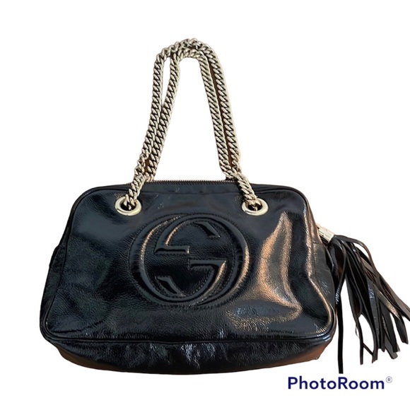 Gucci Small Soho Shoulder Bag Patent leather . 100% Authentic - Picture 1 of 12